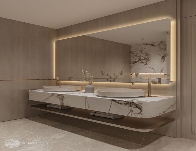 مغاسل رخام مع إضاءة مخفية بالمدينة المنورة