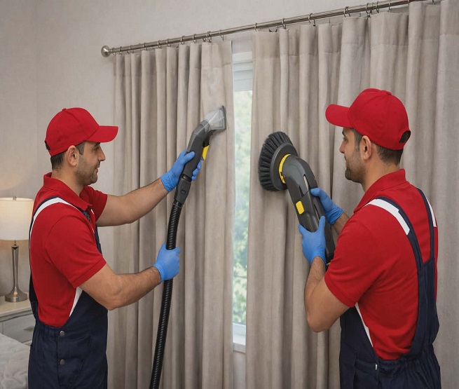 شركة تنظيف ستائر بجدة وهي معلقة